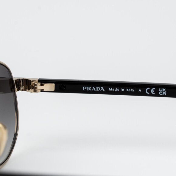 Prada Women Sunglasses Gold Grey Gradient Oval PRB53S ZVN02C NEW AUTHENTIC - Picture 10 of 14